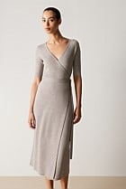 Merino Blend Wrap Knit Dress