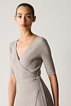 Merino Blend Wrap Knit Dress