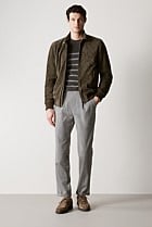 Relaxed Fit Wool Blend Pleat Front Pant