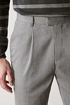 Relaxed Fit Wool Blend Pleat Front Pant