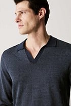 Merino Diagonal Stripe Polo