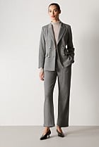 Cotton Wool Blend Pinstripe Ponte Blazer