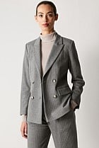 Cotton Wool Blend Pinstripe Ponte Blazer