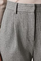 Cotton Wool Blend Pinstripe Ponte Pant