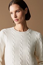 Wool Cable Knit Crew