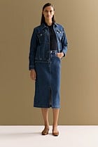 Australian Cotton Blend Classic Denim Skirt