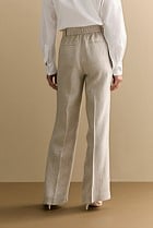 Yarn Dyed Linen Wide Leg Pant