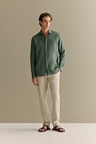 Tailored Fit Delave Linen Long Sleeved Shirt