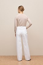 Cotton Blend Wide Leg Jean