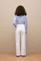 Cotton Blend Wide Leg Jean