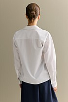 Cotton Poplin Tie Front Shirt