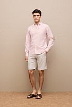 Regular Fit Yarn Dyed Cotton Monogram Oxford Shirt