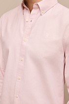 Regular Fit Yarn Dyed Cotton Monogram Oxford Shirt