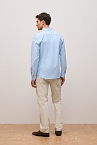 Regular Fit Yarn Dyed Cotton Monogram Oxford Shirt