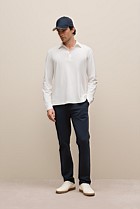 Micro Pique Monogram Long Sleeve Polo