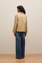 Cotton Twill Cropped Trench Coat
