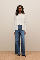 Cotton Cashmere Cable Mock Neck Knit