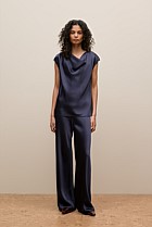 Satin Cowl Neck Blouse