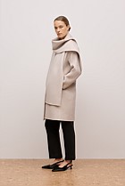 Brushed Wool Silk Scarf Coat