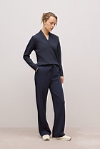 Jacquard Shawl Neck Sweat