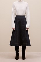 Australian Cotton Blend Denim Panelled Skirt