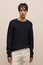 Cotton Blend Textured Crew