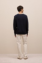 Cotton Blend Textured Crew