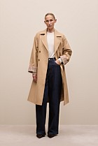 Cotton Twill Cuff Detail Trench Coat