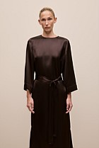 Satin Belted Column Dress
