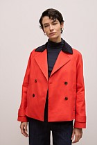 Corduroy Collar Short Trench
