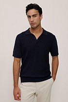 Mercerised Diamond Knit Polo