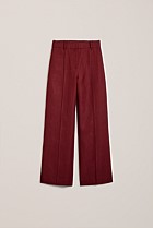Linen Twill Pintucked Wide Leg Pant