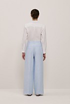 Yarn Dyed Linen Pleat Detail Pant