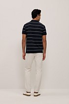 Pique Stripe Monogram Polo