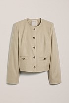 Textured Collarless Jacket