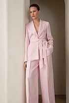 Linen Herringbone Belted Jacket