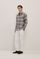 Tailored Fit Delave Linen Check Shirt