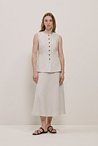 Yarn Dyed Linen Bias Slip Skirt