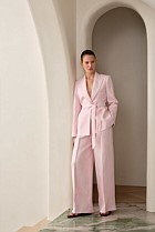 Linen Herringbone Pleat Front Pant
