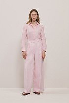 Linen Herringbone Pleat Front Pant