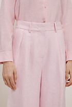 Linen Herringbone Pleat Front Pant