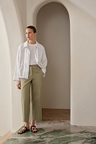 Cropped Wide Leg Chino Pant