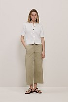 Cropped Wide Leg Chino Pant