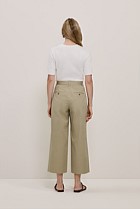 Cropped Wide Leg Chino Pant