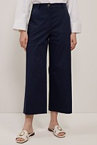 Cropped Wide Leg Chino Pant