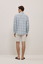 Regular Fit Yarn Dyed Linen Check Shirt