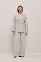 Linen Stripe Double Breasted Blazer