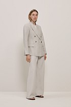 Linen Stripe Double Breasted Blazer