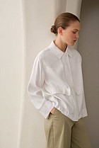 Linen Blend Panel Detail Jacket