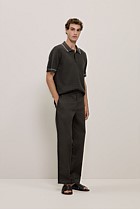 Textured Cotton Tipped Knit Polo